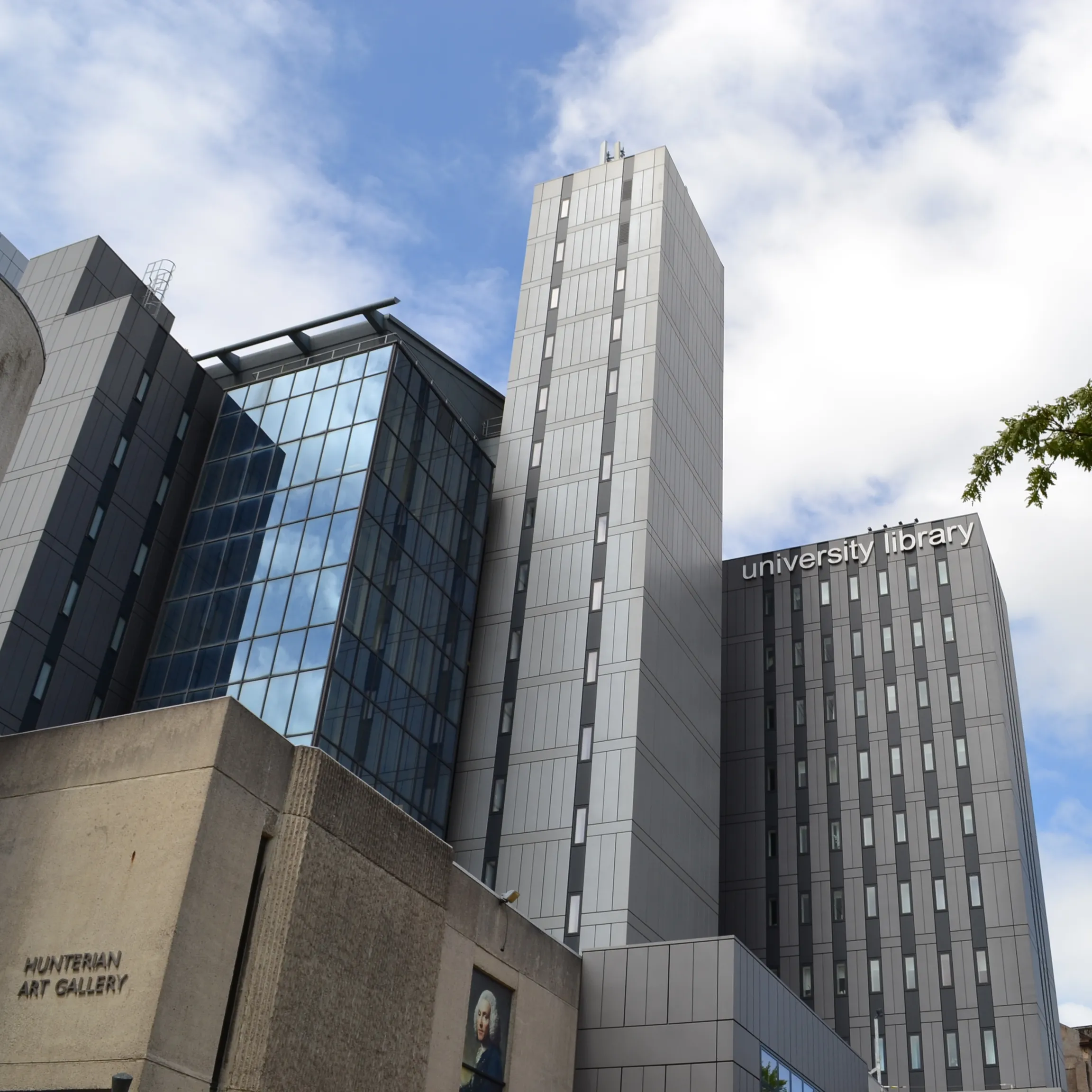 Exterior of University buildings including Library